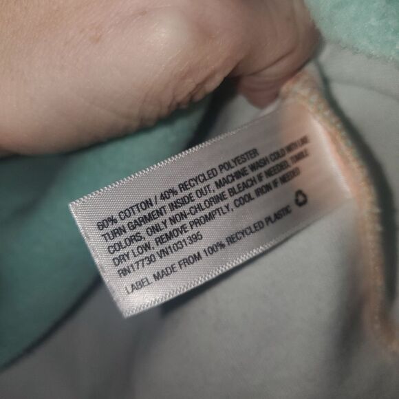 WILD FABLE COLOR BLOCK PASTEL SHERBERT CROPPED SWEATSHIRT HOODIE SIZE LARGE - Picture 2 of 4